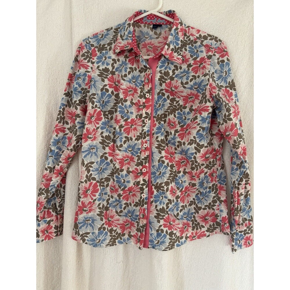 Boden Womens Floral cotton Long Sleeve Button-Up Shirt Blouse Size UK14/US10